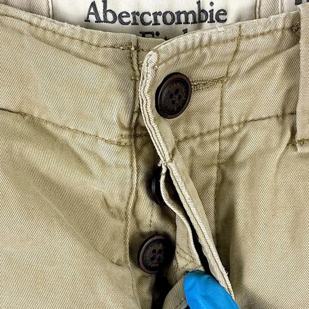 VTG Y2K Abercrombie & Fitch Cargo Shorts Men 30 Khaki Paratrooper Military Baggy